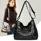 thumbnail image 2 of Bolso multibolsillos para mujer de mediana edad y mayor, bolso de cuero suave, bolso bandolera de un solo hombro de moda, bolso de hombro para mujer, bolso para madre de mediana edad, 2 of 5