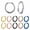 8mm, variant on 6 Pairs 8mm Stainless Steel Hoop Earrings Set 14K Gold Plated Small Earrings Set for Women Men