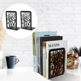 thumbnail image 5 of 2pcs Black Metal Bookends for Home Use Heavy Duty Book Holder Keeps Books Tidy, 5 of 6