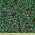 thumbnail image 2 of Ambesonne Ethnic Fabric by the Yard Upholstery, Foliage Pattern, 1 Yard, Seal Brown Turquoise, 2 of 5