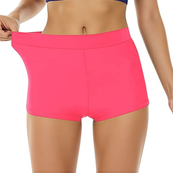 Women's Swim Shorts High Waisted Bathing Suit Bottoms Swimsuit Tankini Boy Shorts With Liner RD2 XS