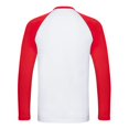 thumbnail image 3 of Fruit of the Loom - Camiseta Contraste de Manga Larga Béisbol para Adultos Unisex (Blanco, Rojo), 3 of 3