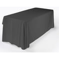 thumbnail image 1 of 6ft. Portable Utility Table with 3-Sided Black Polyester Tablecloth, Trade Show Table Folds Down for Easy Storage (FOLD72ECBK), 1 of 1