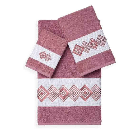 Linum Home Textiles Noah 3 Piece Turkish Cotton Embellished Towel Set