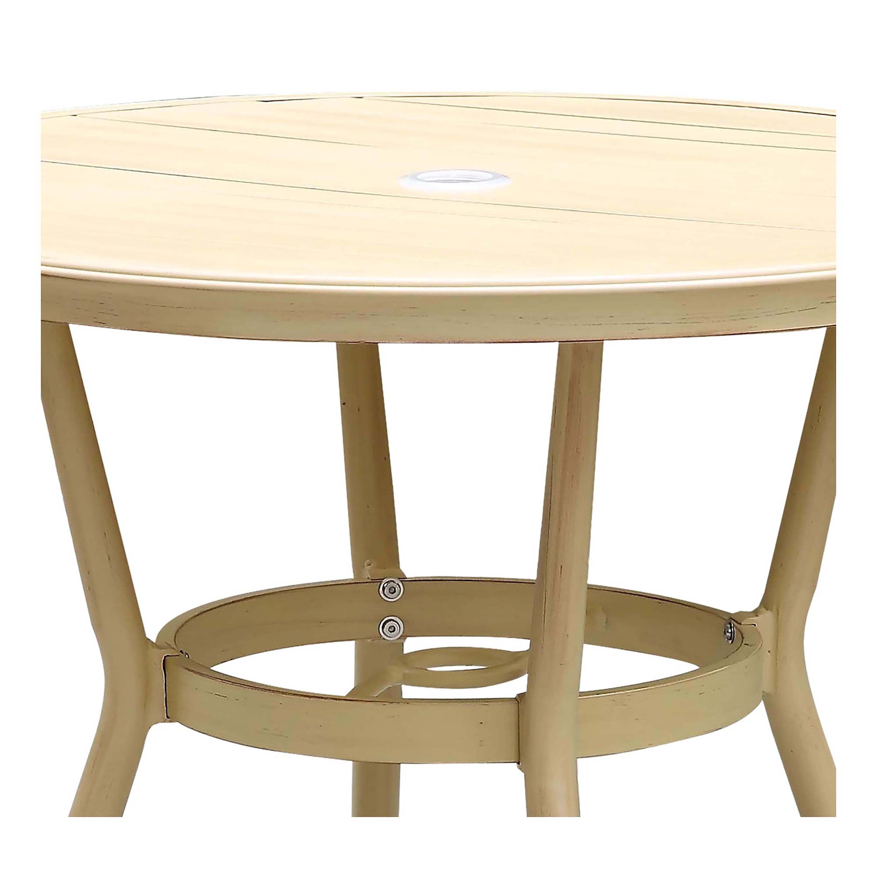 Furniture of America Cruz Round 32-inch Aluminum 32-Inch Patio Bistro Table, Natural Tone