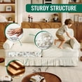 thumbnail image 3 of 2 Piece Mid-Century Modern Sectional Sofa with Ruffled Skirt, Chenille Living Room Furniture Sets, 74'' Love Seat, 93.7'' 4-Seater Deep Comfy Couch, Home Sofas for Living Room, Office, Beige, 3 of 8