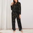 thumbnail image 2 of Hirioo Spiderweb Bats And A Spider for Women's Pajama Sets 2 Piece Pjs Women's Long-Sleeved Pajama Set Button Down Sleepwear,S-XXL-Large, 2 of 7