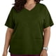 thumbnail image 2 of Tamaño Más Manga Corta Tops para las Mujeres V Cuello Bolsillo Suéter Blusa Casual Camisa Uniforme, 2 of 6