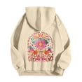 thumbnail image 5 of Womens Hoodie Beige Women's Oversized Print Hoodie Casual Loungewear Long Sleeve Womens Sweatshirt L, 5 of 6