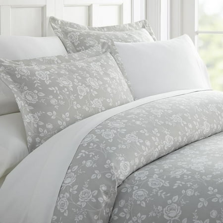 Noble Linens Premium Ultra Soft Rose Gray Pattern 3 Piece Duvet Cover