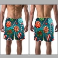 thumbnail image 3 of luoweisi Men's Beach Shorts Quick Dry Swim Trunks with Mesh Lining Christmas Candy M, 3 of 5