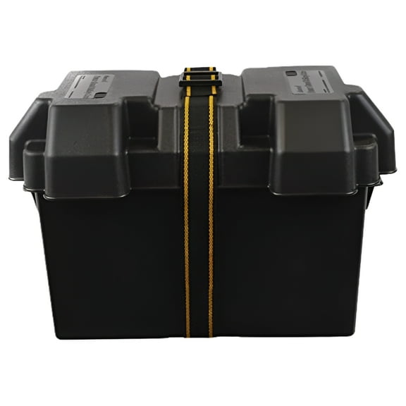 Attwood Heavy-Duty Acid-Resistant Power Guard Series 27 Vented Marine Boat Battery Box, Black