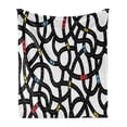 thumbnail image 1 of Cars Soft Flannel Fleece Blanket, Intertwining Roads with Cars on Them Complicated Design with Urban Life Theme, Cozy Plush for Indoor and Outdoor Use, 50" x 70", Black Yellow Blue, by Ambesonne, 1 of 6