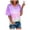 Purple, variant on Womens Summer Tops Stylish V-Neck Tie-Dye Short Sleeve Casual Classic Fit Blouses