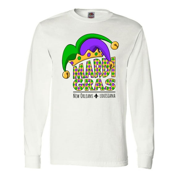 Inktastic Mardi Gras New Orleans Louisiana Jester Hat Long Sleeve T-Shirt