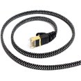 thumbnail image 5 of Tera Grand - 25FT - CAT7 10 Gigabit Ethernet Ultra Flat Patch Cable for Modem Router LAN Network - Braided Jacket, Gold, 5 of 5
