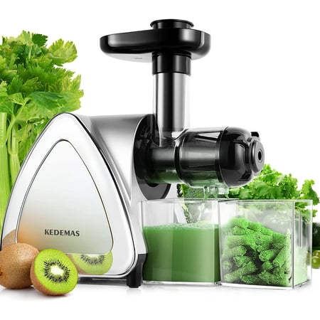 

Wheatgrass Juicer Machines Cold Press Masticating Juicers for Home Easy to Clean and Quiet Motor Reverse Function Slow Juicers Maker with Juice Cup and Brush for Vegetables and Fruits