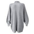 thumbnail image 3 of Gibobby Suéter mujer, Suéter 2023 para mujer, cuello alto, liso, casual, color sólido, cómodo, elegante(Gris,M), 3 of 5