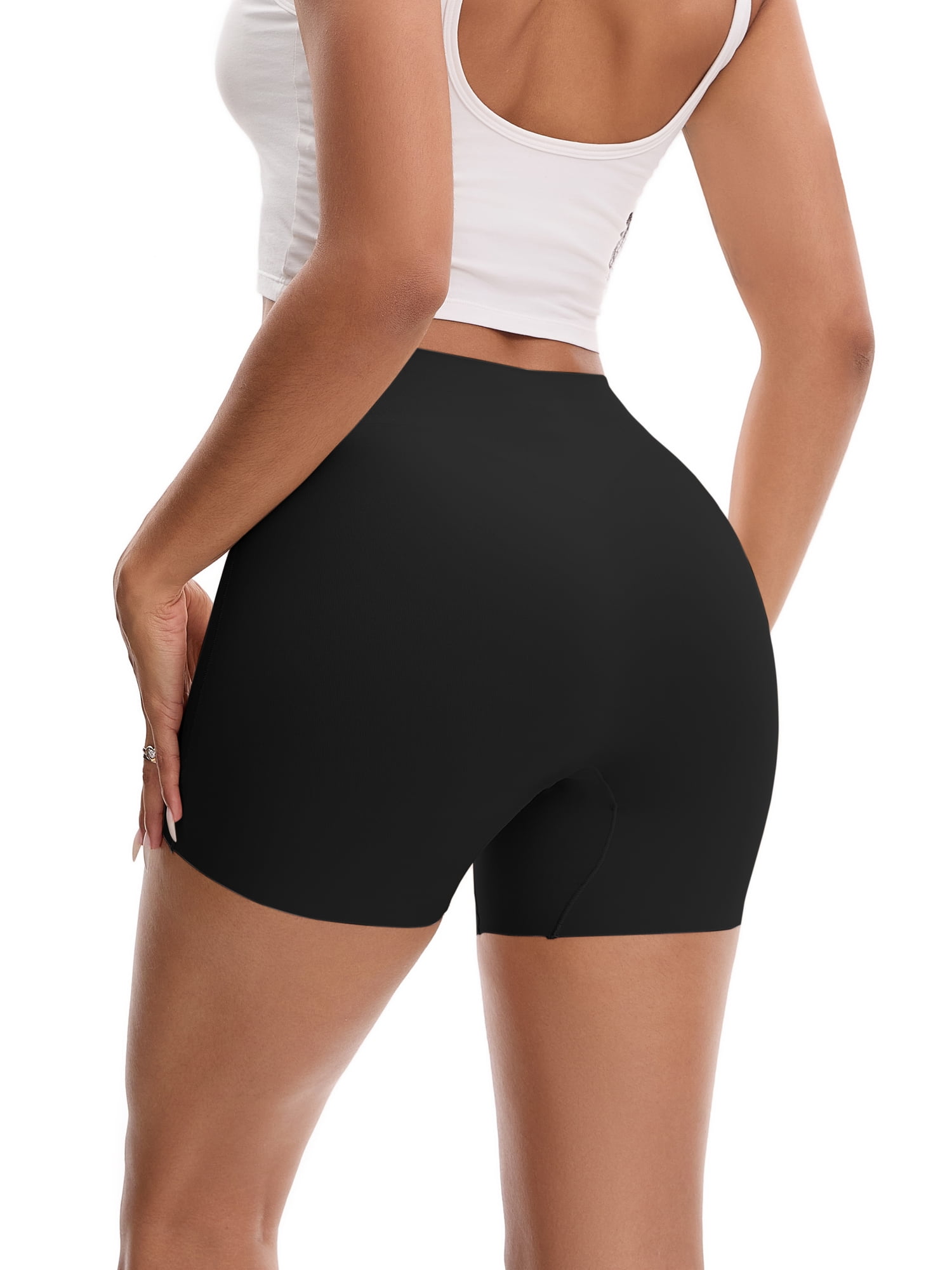 Unique Bargains Seamless Shapewear Slip Shorts Slimming Underwear S Black