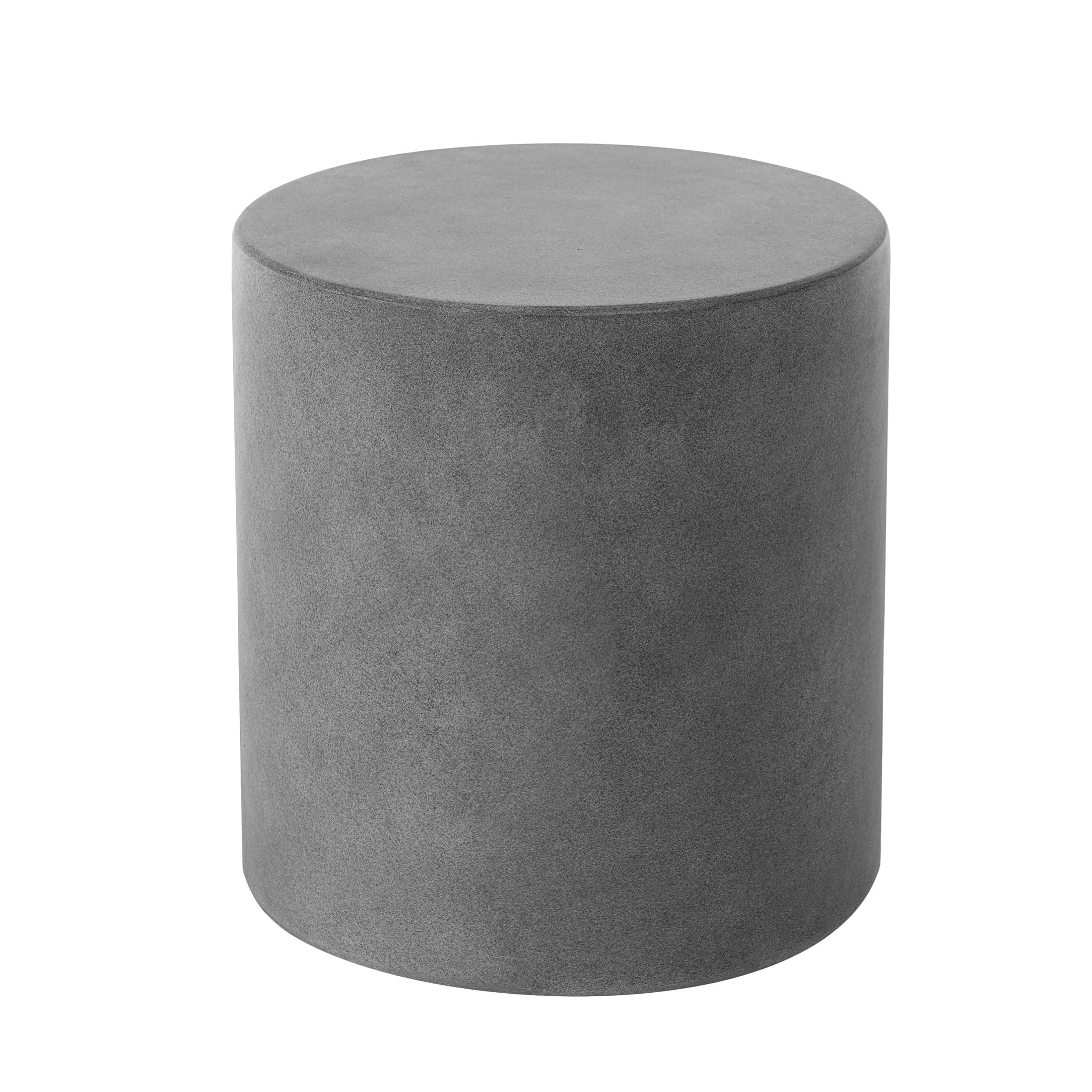 Christopher Knight Home 15.75" Outdoor Lightweight Concrete Round Accent Table, Charcoal Black