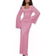 thumbnail image 2 of Vestido de Punto Acanalado para Mujer, Acampanada, Ajustado, Holgado e Informal. Rosa S, 2 of 9
