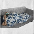 thumbnail image 6 of Blue and White Soft Flannel Fleece Throw Blanket, Portuguese Pavement Design Azulejo Mosaic with Diagonal Square and Shapes, Cozy Plush for Indoor and Outdoor Use, 60" x 80", Blue White, by Ambesonne, 6 of 6