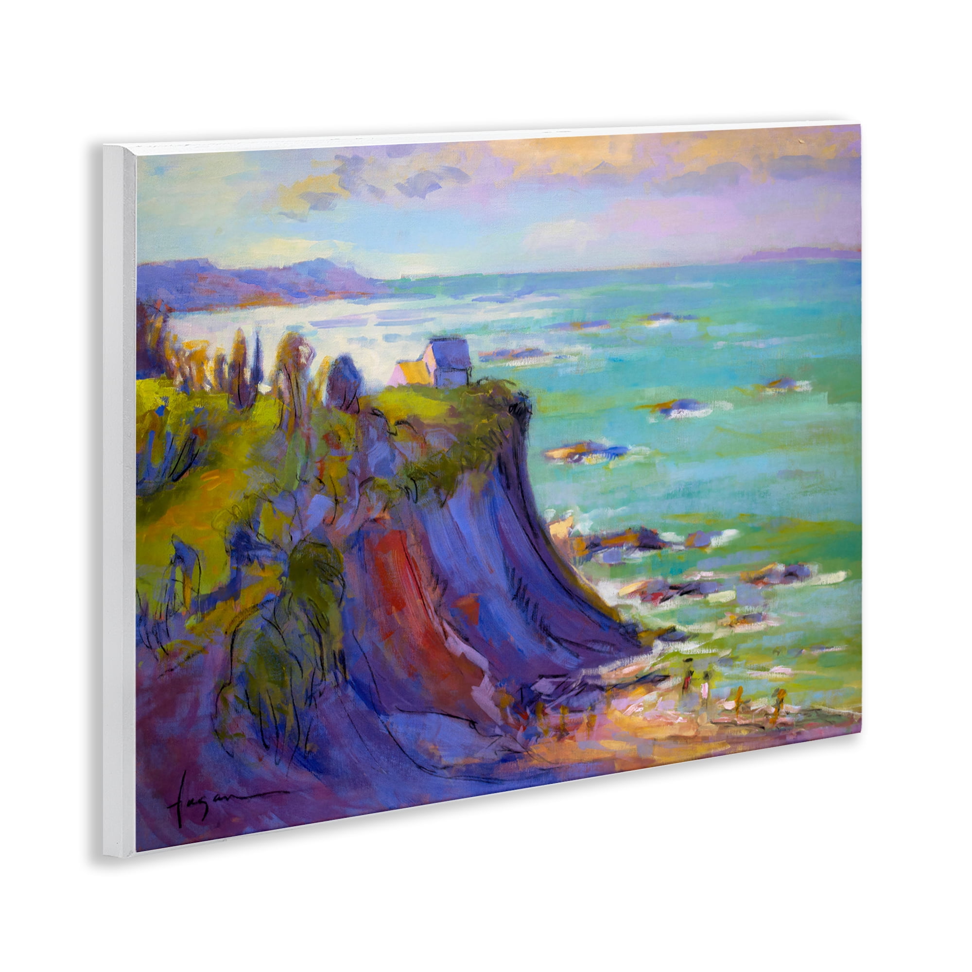Stupell Industries Classic Cliff View Landscape & Nature Painting Unframed Art Print Wall Art, 14 x 11