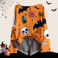 thumbnail image 2 of JUjie Pumpkin Sweatshirt for Women Round Neck Novelty Halloween Pullover Casual Fall Daily Halloween Tops Z48 Orange M, 2 of 4