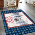thumbnail image 2 of 4'x6' Area Rugs, Blue Plaid Christmas Snowman Indoor Outdoor Area Rug for Living Room Bedroom, Xmas Winter Snowflake Washable Bathroom Rugs Kitchen Floor Carpet Mats Home Decor Aesthetic, 2 of 8