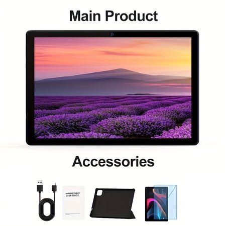 10 Inch Android Tablet, Android 13 Tablet 3GBRAM 64GB ROM, 512TB TF Expansion, Quad Core Processor, 5G Dual Band WIFI6 Tablet, 2MP+8MP Camera