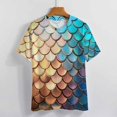 thumbnail image 3 of Mermaid Fish Scales Women's T-Shirt Short Sleeve T Shirts Tops Tee Ladies Loose T, 3 of 6