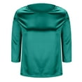 thumbnail image 6 of Bmisegm 3/4 Sleeve Tops for Women Classic Fit Casual Crew Neck Solid Pullover T Shirt Everyday Style Womens Casual Tops Green S, 6 of 9