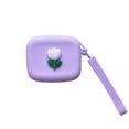 thumbnail image 2 of Tulip Style Silicone Headphone Organizer, Waterproof Dirt Resistant Storage Case, Anti-Drop Zipper Design with Hanging Rope, Cute Organizer for Key Headphone Cable Change Lipstick Daily Storage, 2 of 6