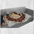 thumbnail image 6 of Ying Yang Soft Flannel Fleece Throw Blanket, Traditional Cultural Floral Ornamental Patterns Balance, Cozy Plush for Indoor and Outdoor Use, 50" x 60", Maroon Cream White, by Ambesonne, 6 of 6