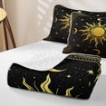 thumbnail image 4 of Homewish Sun and Moon Quilt Full, Black and Gold Full Bedspread Sets, 3pcs 1 Coverlet and 2 Pillowcases, 4 of 7