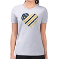 thumbnail image 4 of Women's G-III 4Her by Carl Banks  Heather Gray Milwaukee Brewers Heart Graphic Fitted T-Shirt, 4 of 5