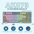 thumbnail image 3 of Manbasnake AK873 Gaming Keyboard,RGB Backlit,Hot-Swap,PBT,75% TKL Layout with Custom Coiled USB/Type-C Aviation Cable(Blue Grey/Brown Switch), 3 of 9
