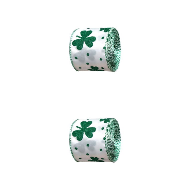 Advancent Cintas para el Día de San Patricio, serpentina brillante, lazo para envolver, suministros para festivales, manualidades DIY, tipo 5 2piezas
