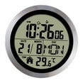 thumbnail image 3 of CoudarTitie Digital Alarm Clock Bedside Table Timepiece Temperature Display Round Wall Clock Aluminum frame, 3 of 9
