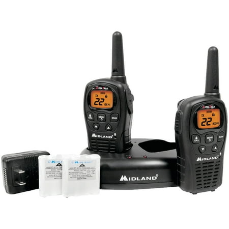 Midland LXT500VP3 24-Mile GMRS Radio Pair Pack with Drop-in Charger & Rechargeable Batteries