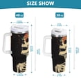 thumbnail image 6 of Yayeee 40oz Stainless Steel Tumbler with Straw and Handle Double-Wall Insulated Travel Water Bottle, Black Skeleton, 6 of 8