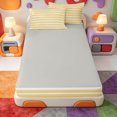 thumbnail image 4 of Erosebridal Mid-Century Lines Zipper Queen Comforter Set with Fitted Sheet and 2 Pillowcases,Linear Geometric Zipper Bedding Set,Light Gray Reversible,4-Piece, 4 of 7