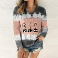 thumbnail image 1 of Hauts d'Été pour Femmes, T-Shirt à Col Rond Imprimé Patchwork avec Nœud, Blouse Décontractée en Liquidation, 1 of 7