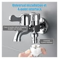 thumbnail image 2 of Bathroom Sink Mixer 4-point Interface Double Head Brass Water Valve Kitchen Mixer Tap, 2 of 7