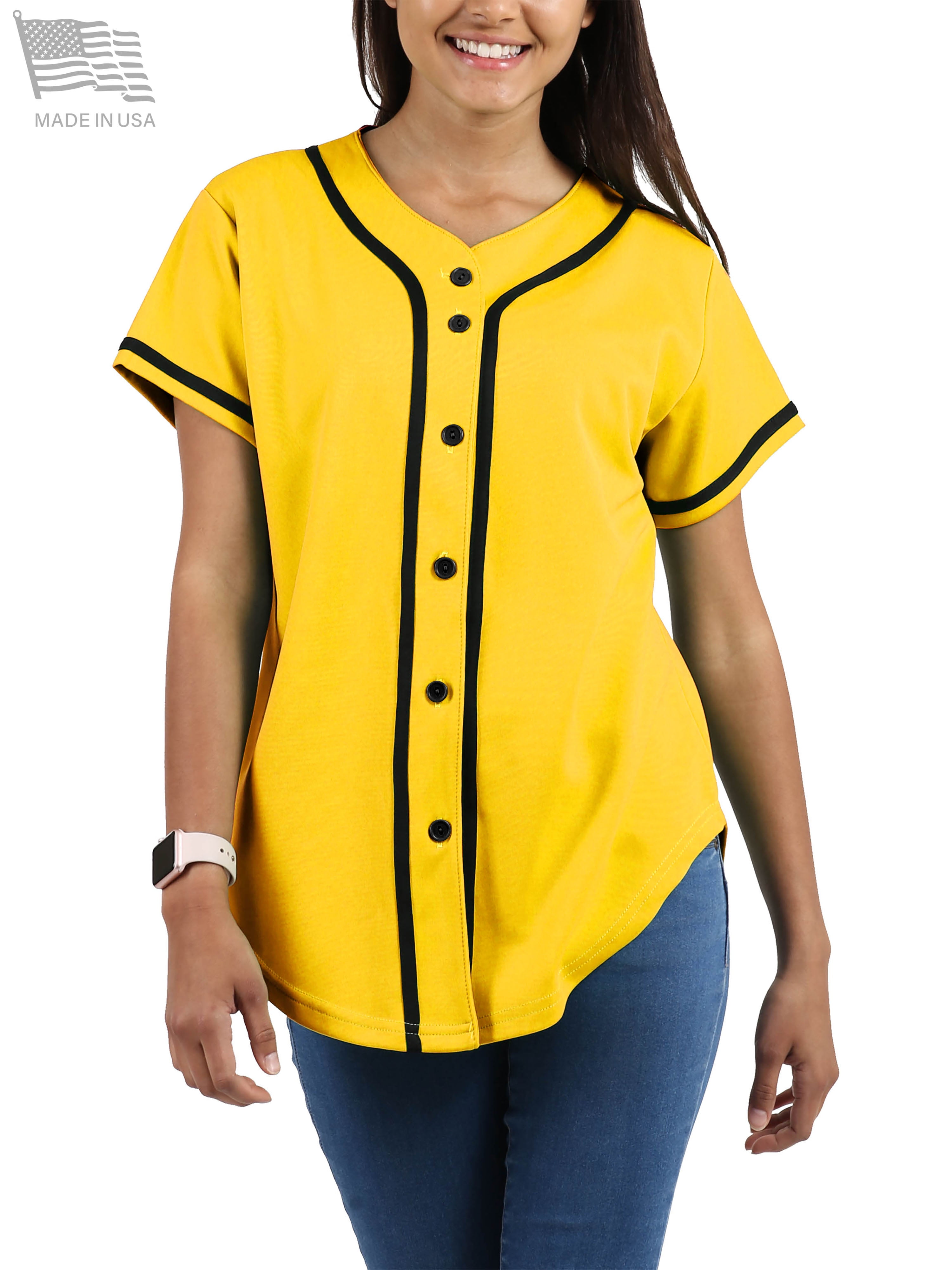 Ma Croix Womens Baseball Button Down Jersey Hip Hop Softball Athletic