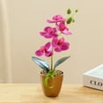 thumbnail image 2 of Artificial Flower Bonsai UV-resistant Easy Care Plastic No Fading Butterfly Orchid Potted Artificial Flower for Home, 2 of 8