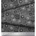 thumbnail image 2 of Soimoi Black Cotton Duck Fabric Artistic Flower Mandala Print Sewing Fabric Yard 42 Inch Wide, 2 of 3