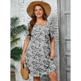 thumbnail image 3 of SHOWMALL Women's Plus Casual Dresses Short Swing Beach Sundress with Pockets 2X Grey Sakura, 3 of 11