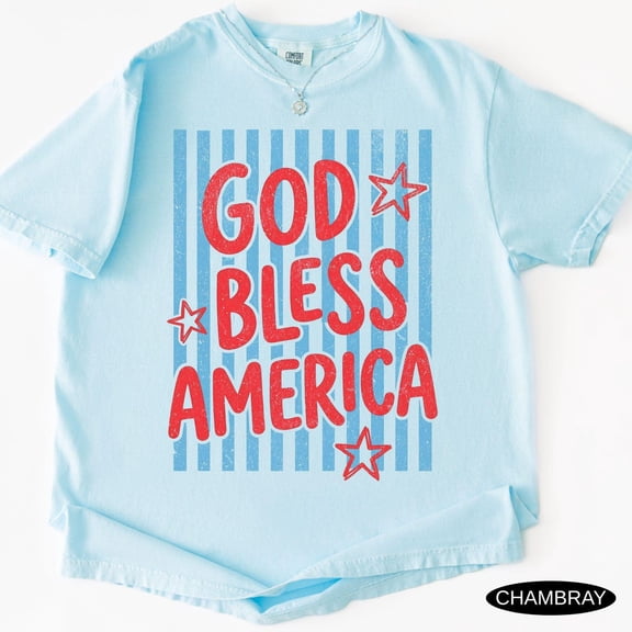 God Bless America Retro Patriotic T-Shirt, Vintage 4th of July American Pride Graphic Tee, Unisex Comfort Colors Style