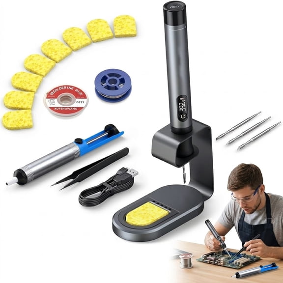 Taotique Soldering Iron Kit, Cordless Soldering Iron, 12 Seconds Fast Heating(392°F-842℉), Auto Sleep, 3 Precision Soldering Tips, Soldering Iron for Precision Repair